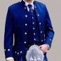 Scottish Highlander Men Prince Charlie Style Coat Fashion Dress To Impress Jacket Size XL Color Blue