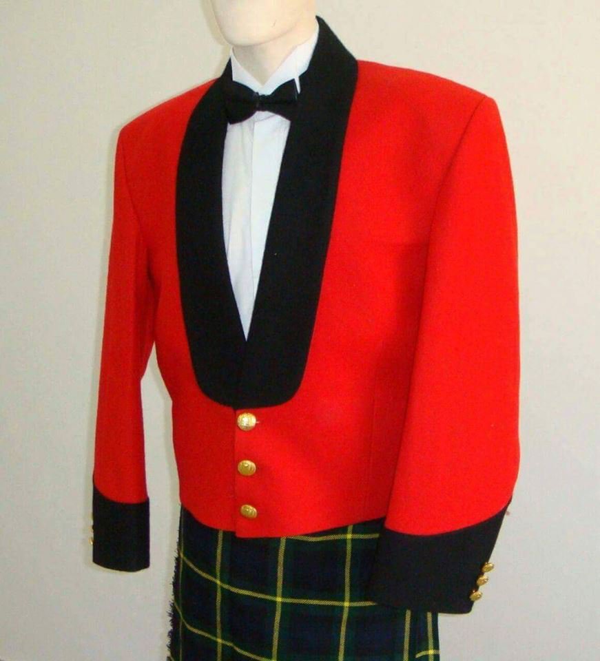 Scottish Highlander Men Prince Charlie Style Coat Fashion Dress To Impress Jacket Size M Color Red