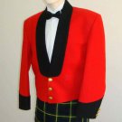 Scottish Highlander Men Prince Charlie Style Coat Fashion Dress To Impress Jacket Size XL Color Red
