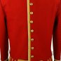 Scottish Highlander Men Military Piper Drummer Doublet Coat Pipe Band Jacket Size M Color Red