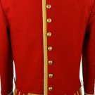 Scottish Highlander Men Military Piper Drummer Doublet Coat Pipe Band Jacket Size S Color Red