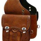 NEW HERITAGE BROWN COLOR STUD MOTORCYCLE MOTORBIKE LEATHER SADDLE BAG ART 877