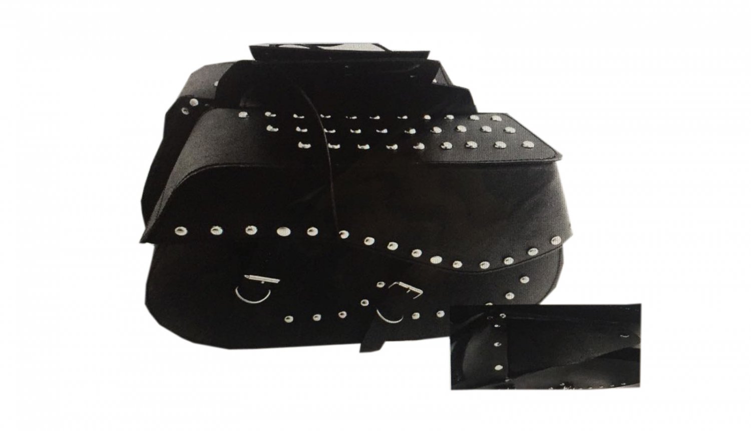 NEW HERITAGE STUD MOTORCYCLE MOTORBIKE LEATHER SADDLE BAG ART 356