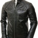 NEW MEN,S LATEST FASHION STYLE LEATHER MOTORCYCLE BLACK JACKET SIZE XS
