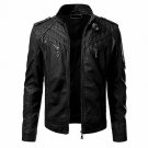 NEW MEN,S VINTAGE FASHION STYLISH LOOKING LEATHER MOTORCYCLE BLACK JACKET SIZE M