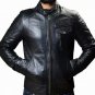 NEW MEN,S FASHION STYLISH LOOKING LEATHER MOTORCYCLE BLACK JACKET SIZE 6XL