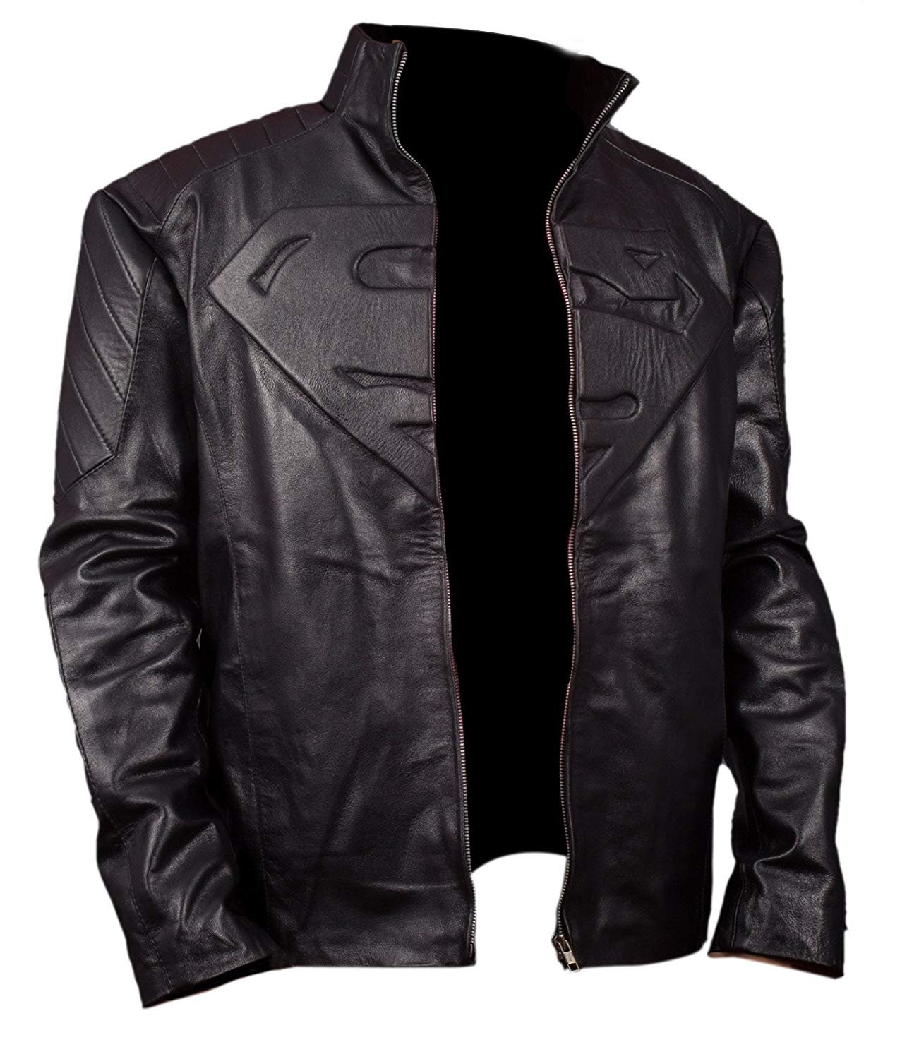 NEW MEN,S SUPERMAN STYLE FASHION LEATHER MOTORCYCLE JACKET SIZE L