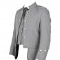 New Scottish Highlander Men Sherrifmuir Grey Pride Kilt Style Coat Fashion Jacket Size 2XL