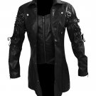 NEW MEN,S FASHION GOTHIC STYLE LEATHER MOTORCYCLE BLACK JACKET GS3788 SIZE XL
