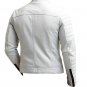 NEW MEN,S FASHION LEATHER MOTORCYCLE WHITE JACKET JC67756 SIZE XS