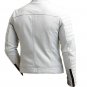NEW MEN,S FASHION LEATHER MOTORCYCLE WHITE JACKET JC67756 SIZE 3XL