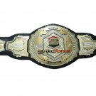 STRIKE FORCE WORLD WRESTLING CHAMPIONSHIP BELT ADULT SIZE BLACK LEATHER STRAP