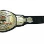 STRIKE FORCE WORLD WRESTLING CHAMPIONSHIP BELT ADULT SIZE BLACK LEATHER STRAP