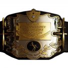 AWA WORLD HEAVYWEIGHT WRESTLING CHAMPIONSHIP BELT ADULT SIZE BLACK LEATHER STRAP