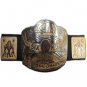 WORLD SIX MAN TAG TEAM WRESTLING CHAMPIONSHIP BELT ADULT SIZE BLACK LEATHER STRAP