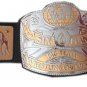 WORLD SIX MAN TAG TEAM WRESTLING CHAMPIONSHIP BELT ADULT SIZE BLACK LEATHER STRAP