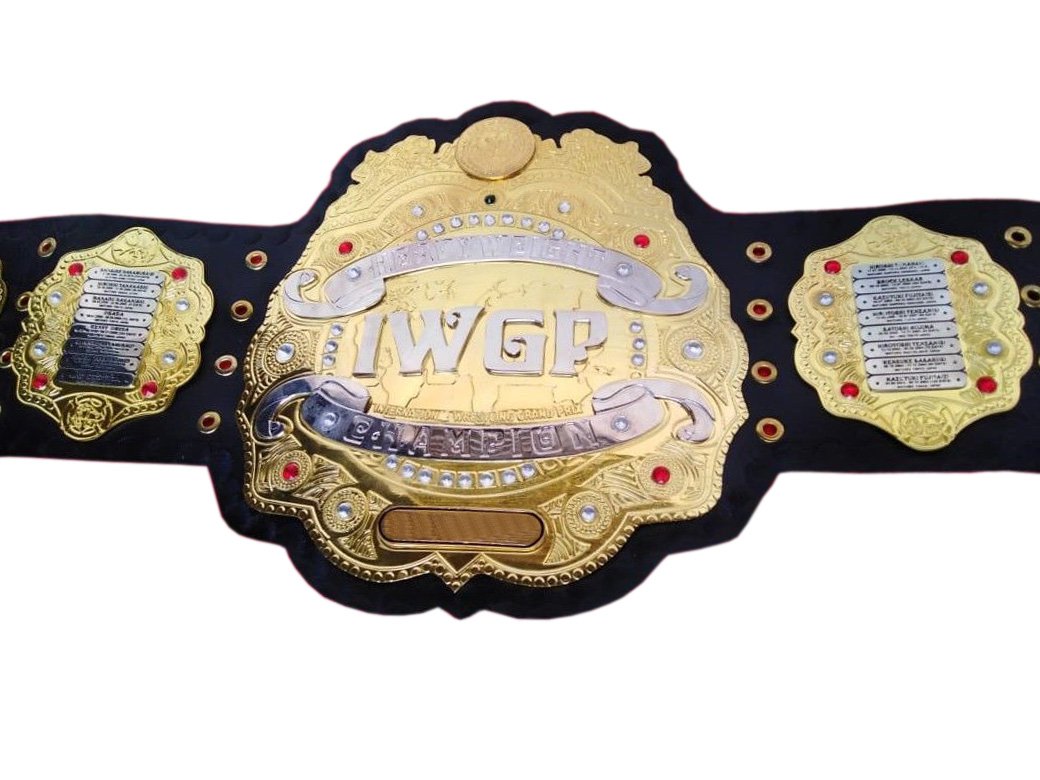 IWGP HEAVYWEIGHT WRESTLING CHAMPIONSHIP BELT ADULT SIZE BLACK LEATHER STRAP