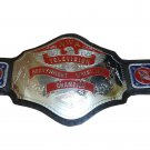 NWA TELEVISION HEAVYWEIGHT WRESTLING CHAMPIONSHIP BELT BLACK LEATHER STRAP ADULT SIZE