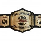 TNA WORLD TAG TEAM HEAVYWEIGHT WRESTLING CHAMPIONSHIP BELT BLACK LEATHER STRAP ADULT SIZE