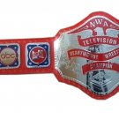 NWA TELEVISION HEAVYWEIGHT WRESTLING CHAMPIONSHIP BELT RED LEATHER STRAP ADULT SIZE