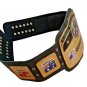 NWA DOME GLOBE WORLD HEAVYWEIGHT WRESTLING CHAMPIONSHIP BELT BLACK LEATHER STRAP ADULT SIZE