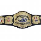WORLD WRESTLING CHAMPIONSHIP BELT BLACK LEATHER STRAP ADULT SIZE