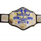 HEAVYWEIGHT WRESTLING CHAMPIONSHIP BELT BLACK LEATHER STRAP ADULT SIZE