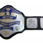 HEAVYWEIGHT WRESTLING CHAMPIONSHIP BELT BLACK LEATHER STRAP ADULT SIZE