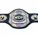 WOH WOMEN OF HONOR WRESTLING CHAMPIONSHIP BELT BLACK LEATHER STRAP ADULT SIZE