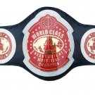 WORLD CLASS HEAVYWEIGHT WRESTLING CHAMPIONSHIP BELT BLACK LEATHER STRAP ADULT SIZE
