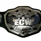 ECW WRESTLING CHAMPIONSHIP BELT BLACK LEATHER STRAP ADULT SIZE