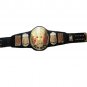 THE ROCK WRESTLING CHAMPIONSHIP BELT BLACK LEATHER STRAP ADULT SIZE