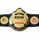 ECW TELEVISION WORLD WRESTLING CHAMPIONSHIP BELT BLACK LEATHER STRAP ADULT SIZE
