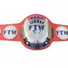 FTW TAZ WORLD WRESTLING CHAMPIONSHIP BELT ORANGE LEATHER STRAP ADULT SIZE