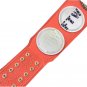 FTW TAZ WORLD WRESTLING CHAMPIONSHIP BELT ORANGE LEATHER STRAP ADULT SIZE