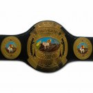 CENTRAL STATES HEAVYWEIGHT WRESTLING CHAMPIONSHIP BELT BLACK LEATHER STRAP ADULT SIZE