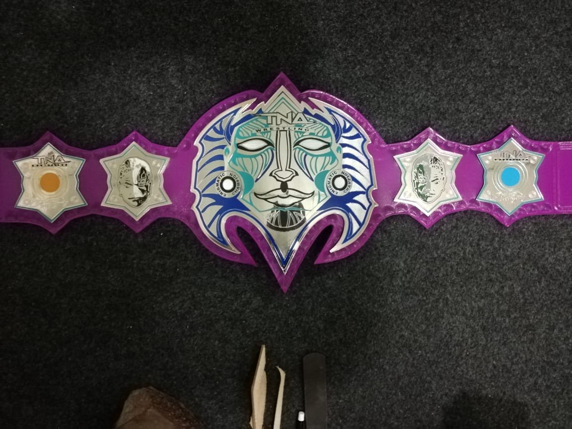 TNA IMMORTAL JEF HARDY WRESTLING CHAMPIONSHIP BELT PURPLE LEATHER STRAP ADULT SIZE