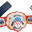 IWGP UNITED STATES WRESTLING CHAMPIONSHIP BELT ADULT SIZE RED LEATHER STRAP