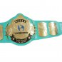 WINGED EAGLE WRESTLING CHAMPIONSHIP BELT LIGHT BLUE LEATHER STRAP ADULT SIZE