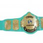 WINGED EAGLE WRESTLING CHAMPIONSHIP BELT LIGHT BLUE LEATHER STRAP ADULT SIZE