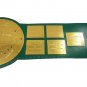 BIG GREEN WRESTLING CHAMPIONSHIP BELT GREEN LEATHER STRAP ADULT SIZE