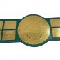 BIG GREEN WRESTLING CHAMPIONSHIP BELT GREEN LEATHER STRAP ADULT SIZE