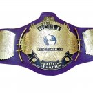 WINGED EAGLE WRESTLING CHAMPIONSHIP BELT PURPLE LEATHER STRAP ADULT SIZE