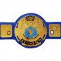 BIG EAGLE SCRATCH LOGO ATTITUDE ERA BLOCK LOGO WRESTLING CHAMPIONSHIP BELT BLUE LEATHER STRAP