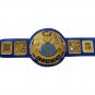 BIG EAGLE SCRATCH LOGO ATTITUDE ERA BLOCK LOGO WRESTLING CHAMPIONSHIP BELT BLUE LEATHER STRAP
