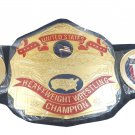 NWA USA UNITED STATES HEAVYWEIGHT WRESTLING CHAMPIONSHIP BELT BLACK LEATHER STRAP ADULT SIZE