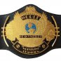 WINGED EAGLE WRESTLING CHAMPIONSHIP BELT BLACK LEATHER STRAP ADULT SIZE