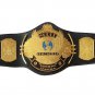 WINGED EAGLE WRESTLING CHAMPIONSHIP BELT BLACK LEATHER STRAP ADULT SIZE