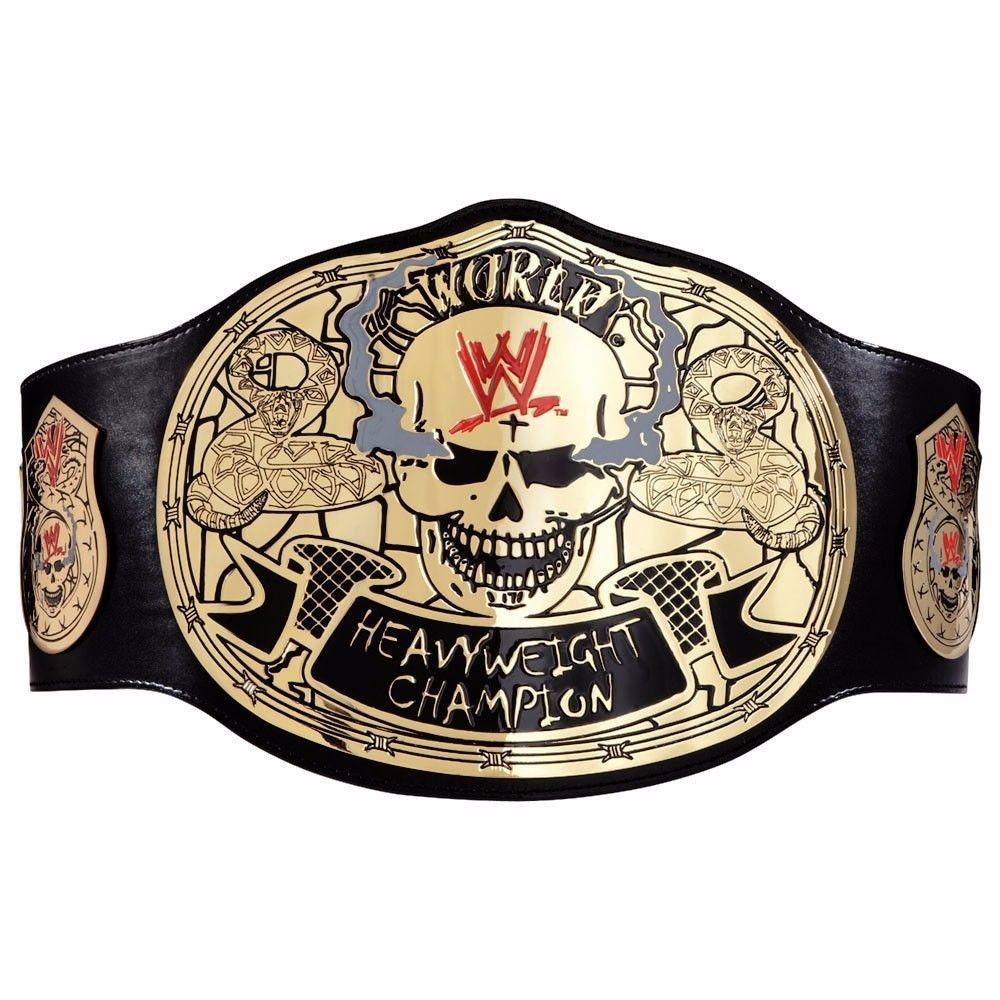 SMOKING SKULL STEVE AUSTIN WRESTLING CHAMPIONSHIP BELT BLACK LEATHER STRAP ADULT SIZE
