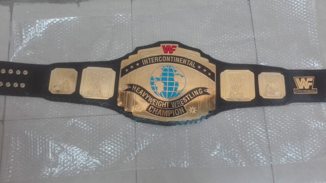 INTERCONTINENTAL WRESTLING CHAMPIONSHIP BELT Black LEATHER STRAP